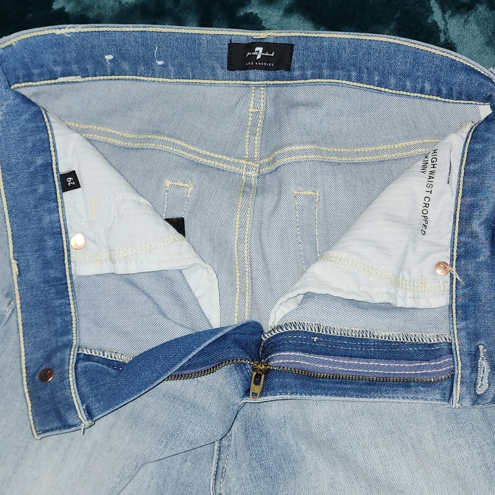 7 FOR ALL MANKIND High Waist Cropped Skinny KARMA - 29 NWOT - Picture 7 of 8